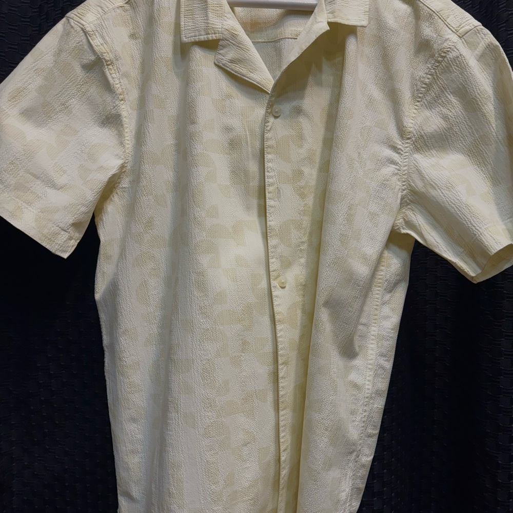Alfani Men's Textured Cream Button Down Shirt